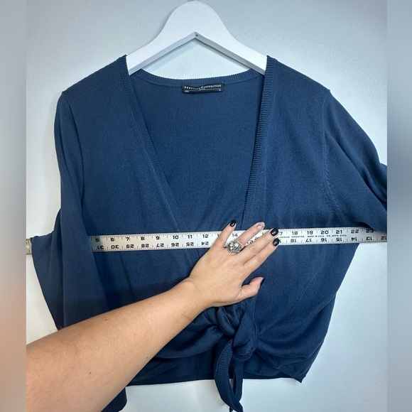 PERUVIAN CONNECTION Blue Pima Cotton Blend  Open Front Cardigan Sweater Size XL - Picture 12 of 14